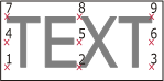 Bild som visar textens insättningspunkt Bild som visar textens insättningspunkt